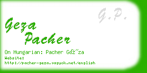geza pacher business card